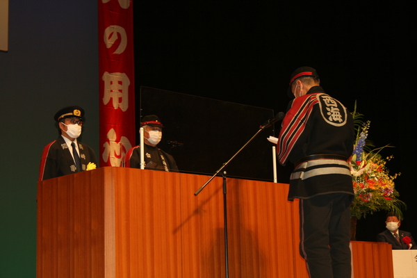 謝辞（西海市消防団団長）